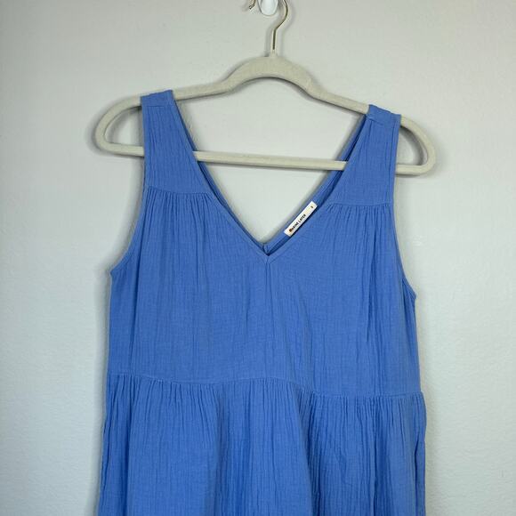 MARINE LAYER Corinne Sleeveless Double Cotton Maxi Dress Navy Dip Dye Small 2024 - Picture 5 of 10